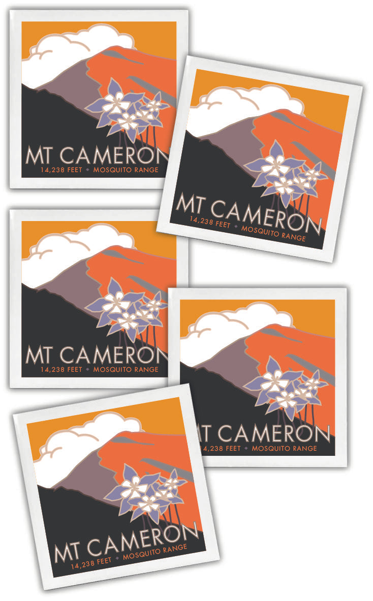 Mt. Cameron, Colorado - Colorado 14er - 4" x 4" Coaster