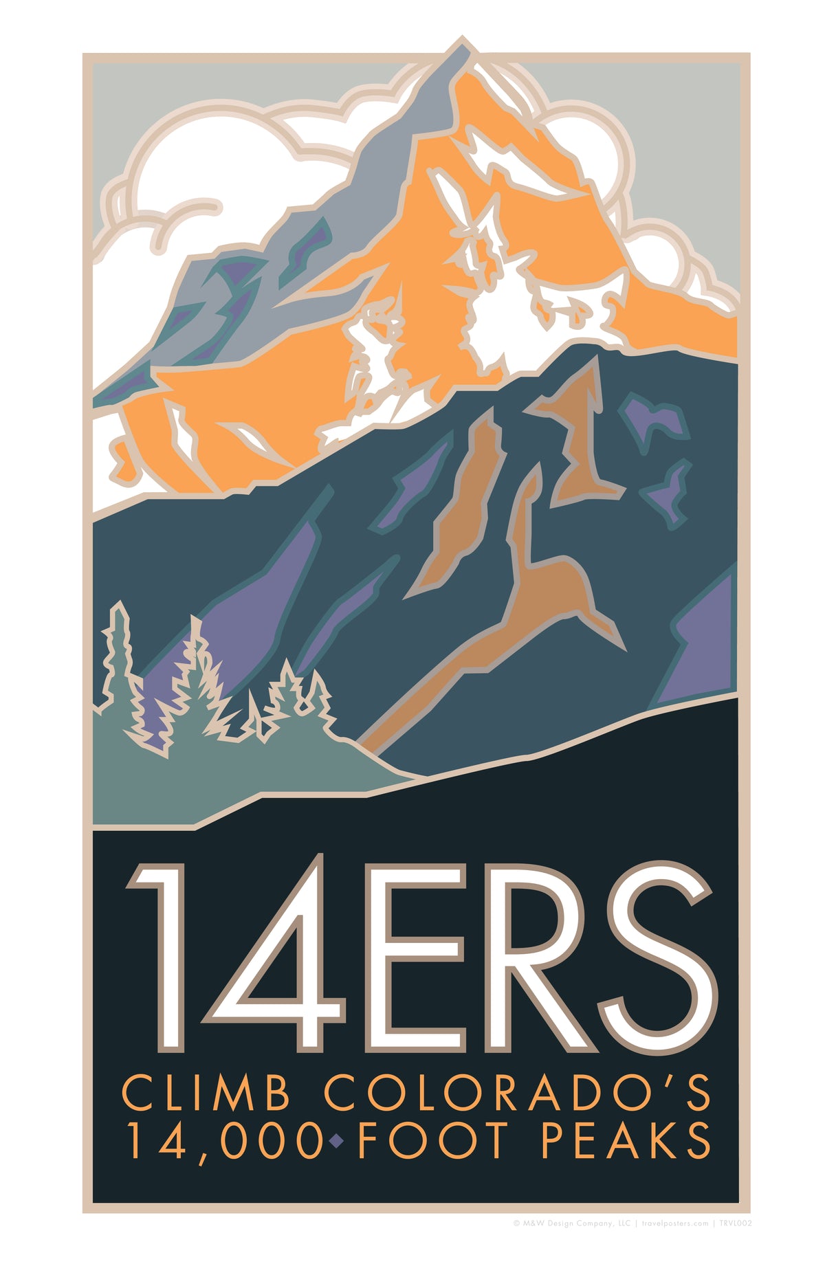 14ERS Climb Colorado's 14000-ft Peaks Travel Poster