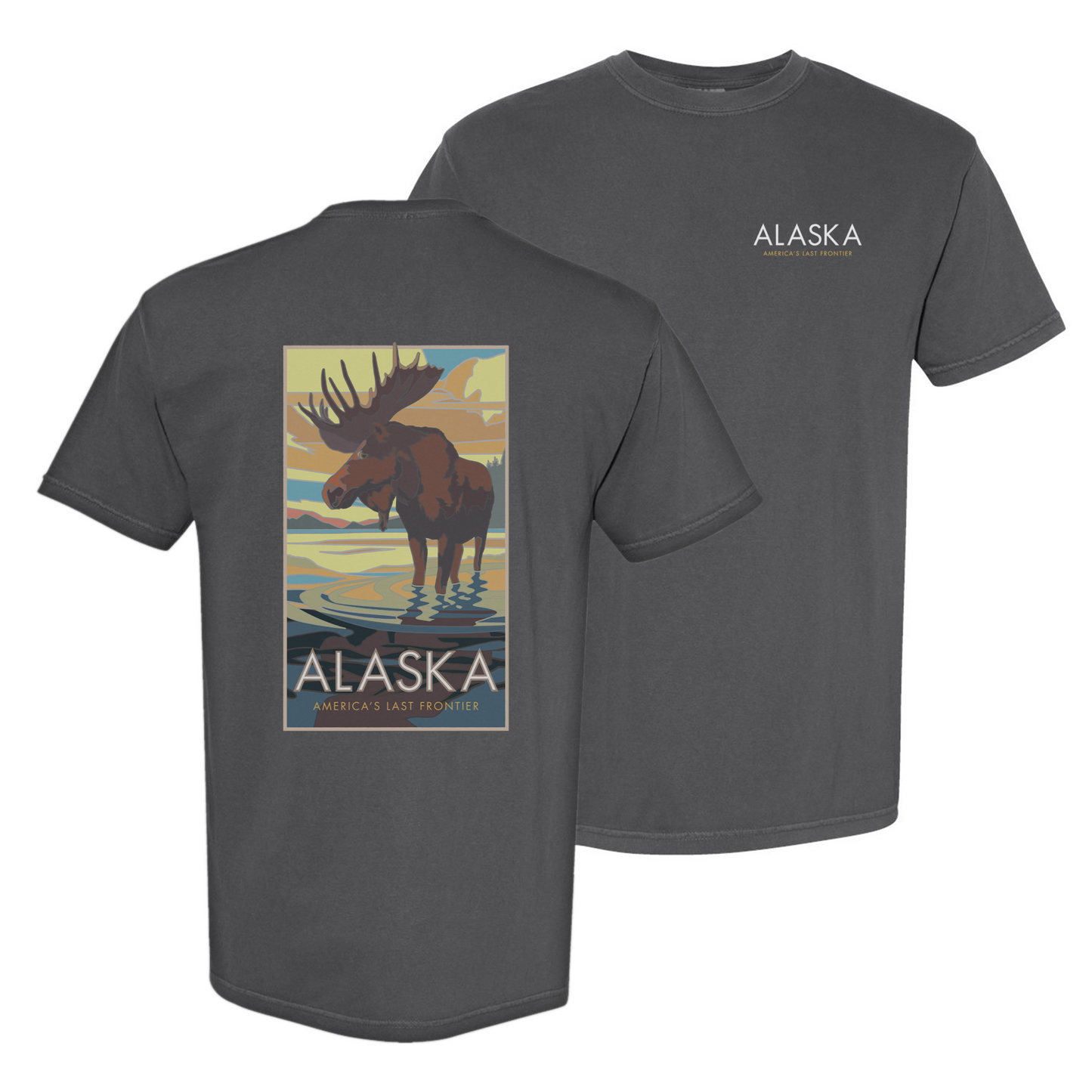 Alaska National Parks, Moose View - Comfort Colors Heavyweight T-Shirt