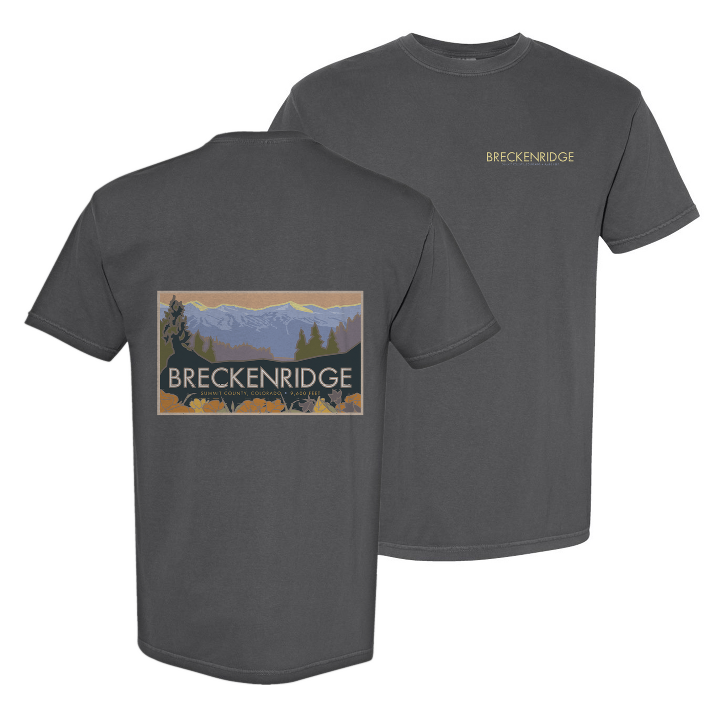 Breckenridge, Colorado, Horizontal - Comfort Colors Heavyweight T-Shirt