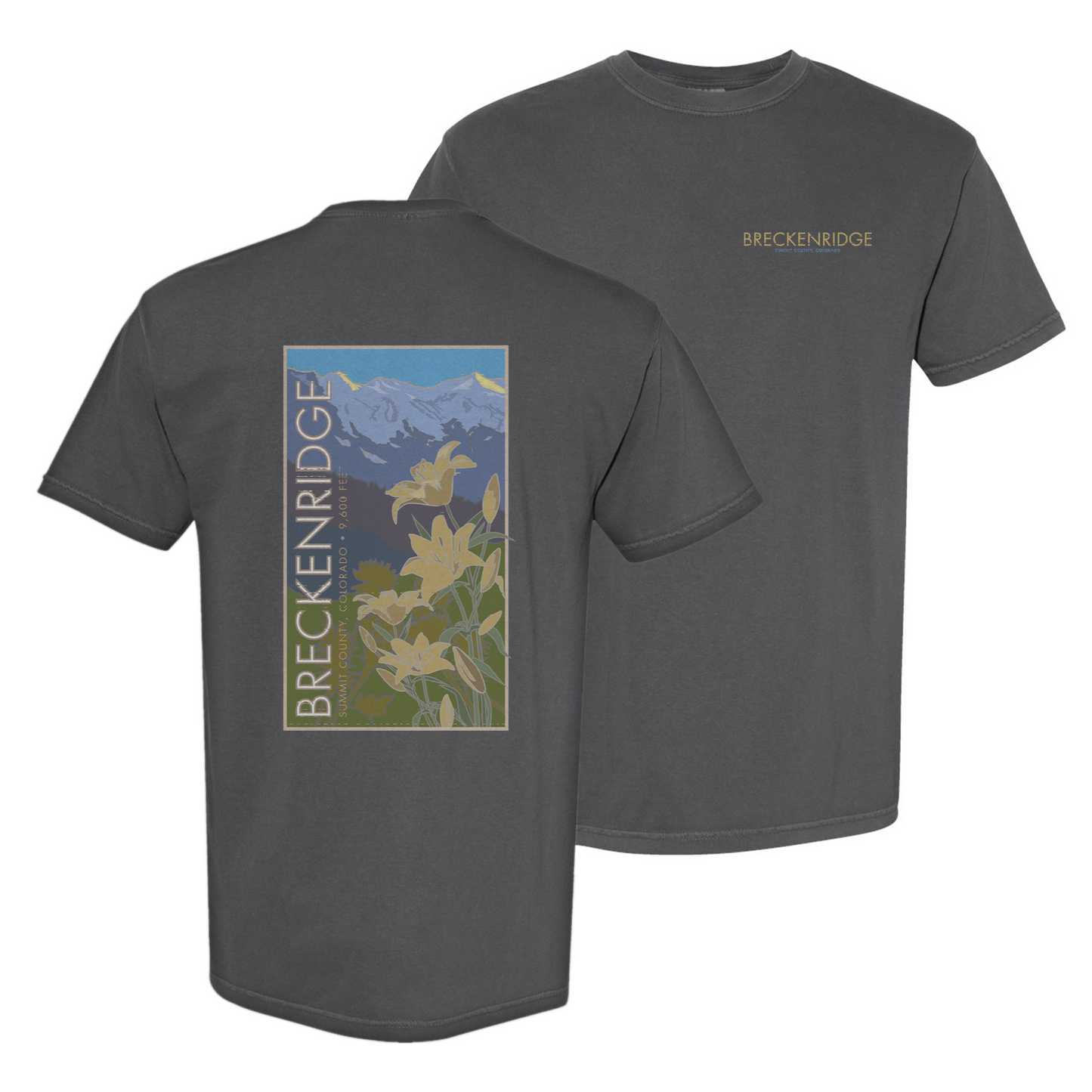 Breckenridge, Colorado, Summer Lilies - Comfort Colors Heavyweight T-Shirt