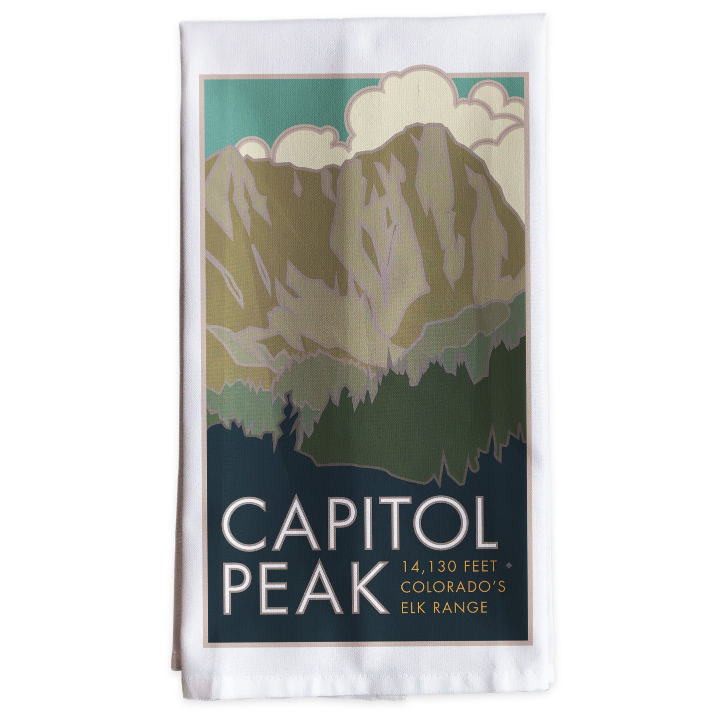 Capitol Peak, Colorado - Colorado 14er -Tea Towel