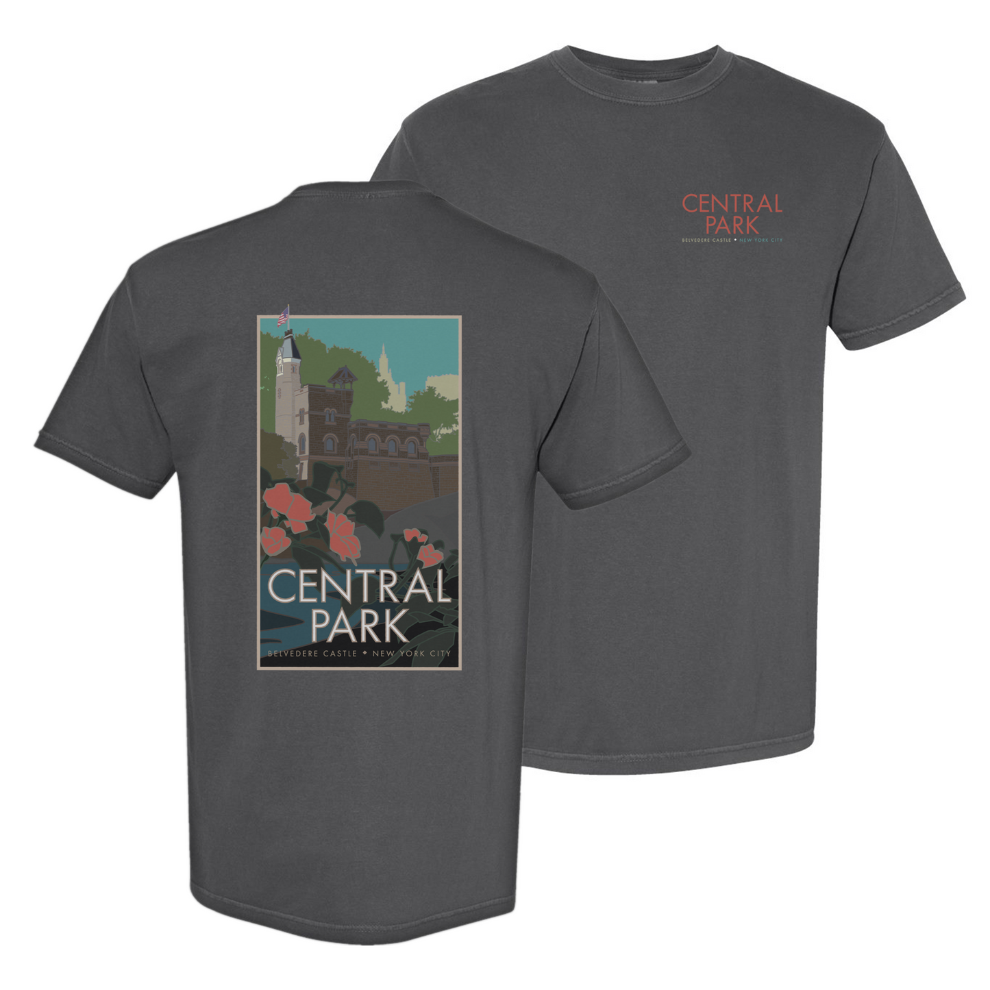 Central Park (Belvedere Castle), New York City - Comfort Colors Heavyweight T-Shirt