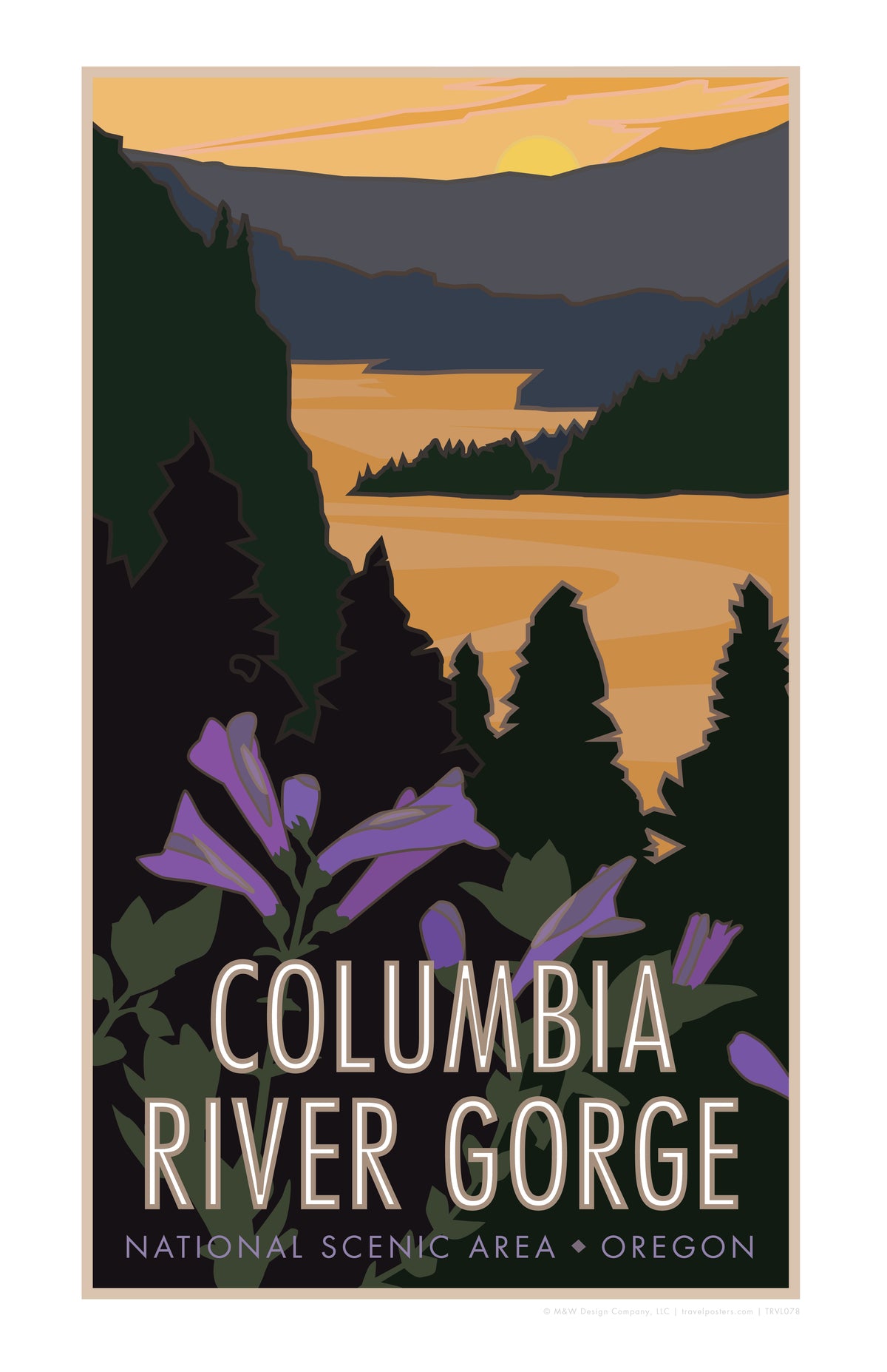 Columbia River Gorge National Scenic Area Travel Poster