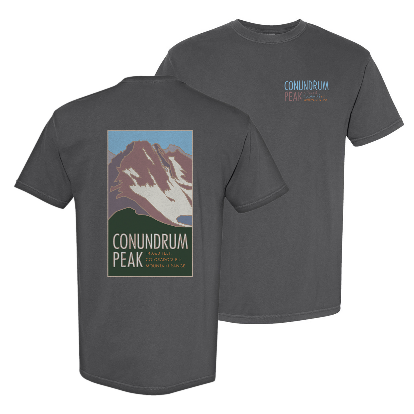 Conundrum Peak, Colorado - Comfort Colors Heavyweight T-Shirt
