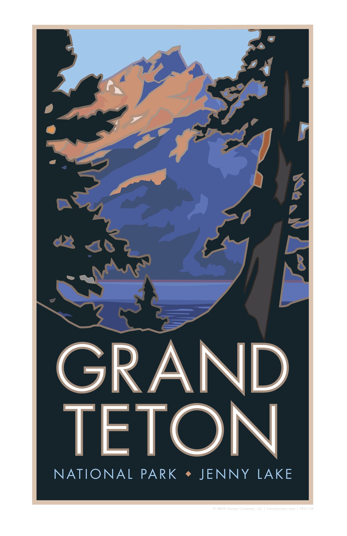 Grand Teton National Park Jenny Lake Wyoming Travel Poster