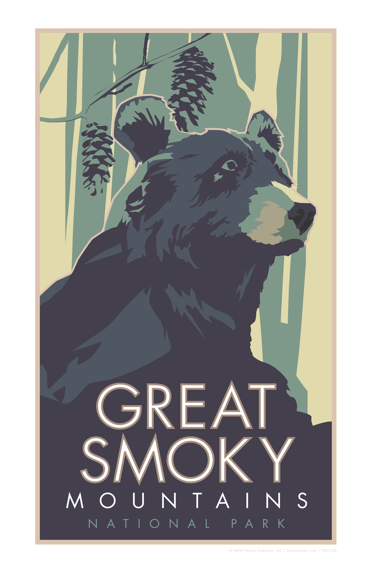 Great Smoky Mountains Bear Travel Poster