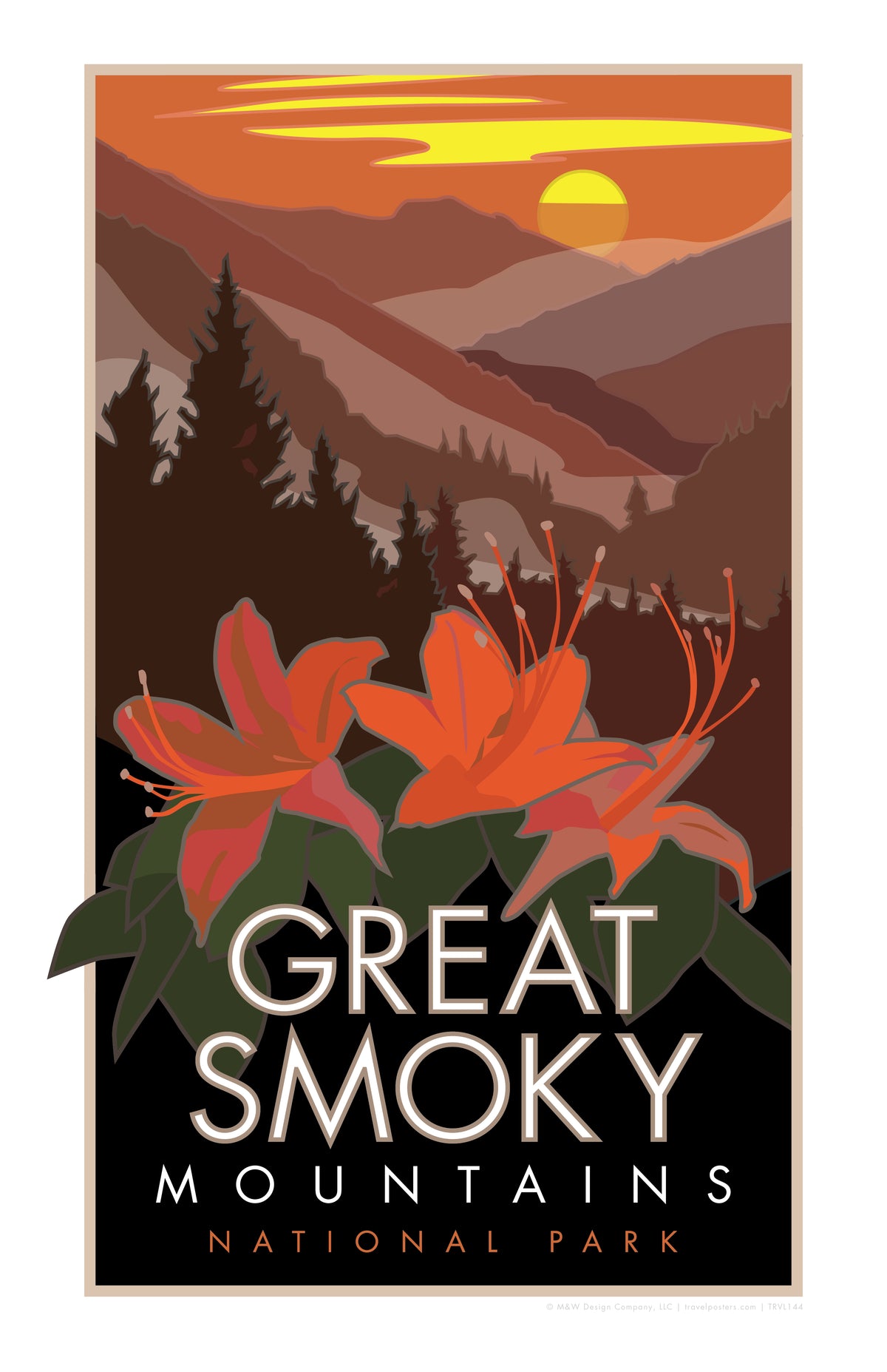 Great Smoky Mountains Flowers Travel Poster