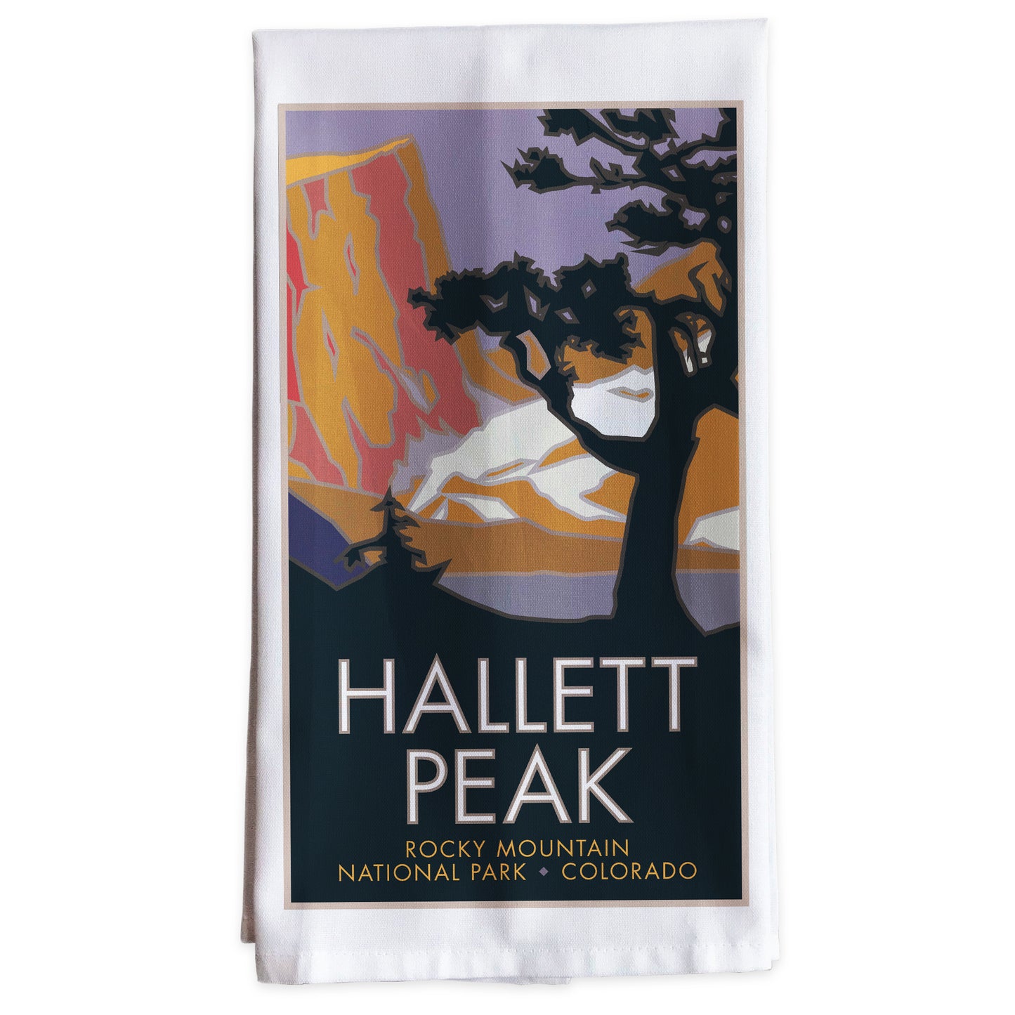 Hallett Peak, Rocky Mountain National Park, Colorado -Tea Towel