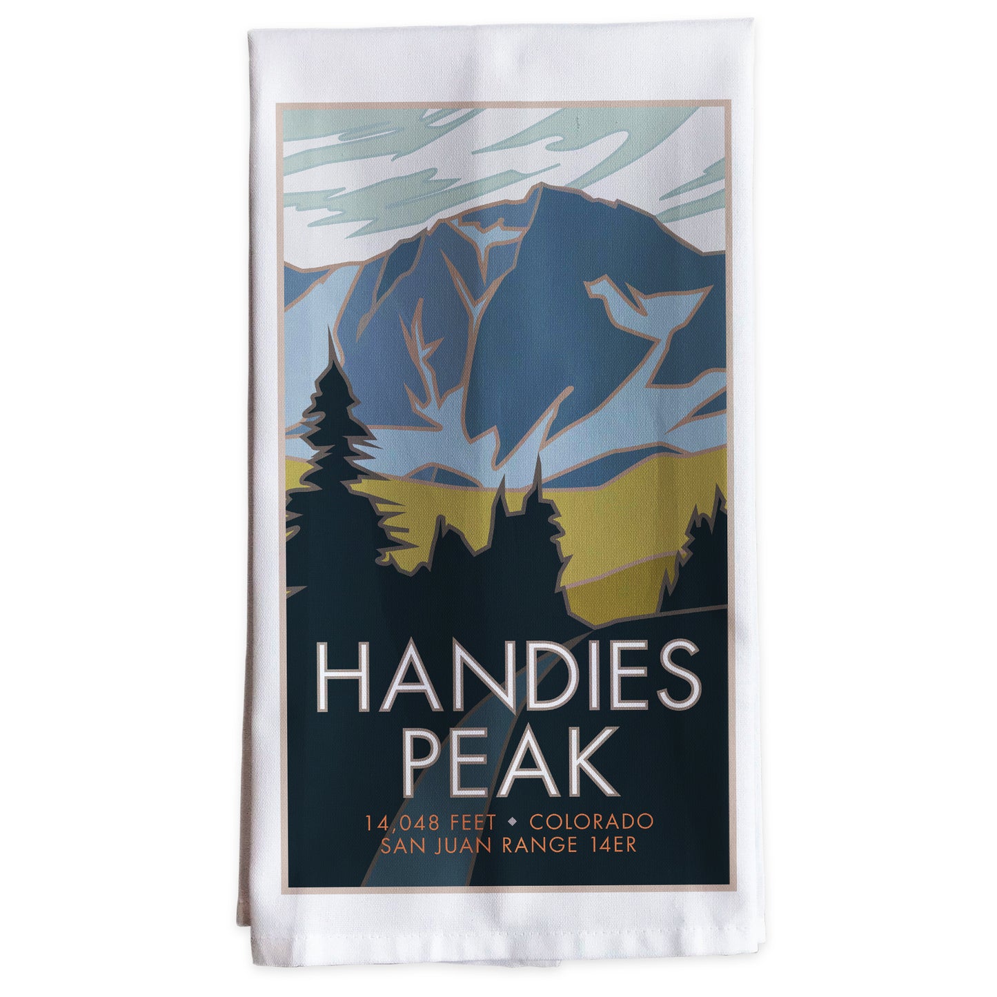 Handies Peak, Colorado - Colorado 14er -Tea Towel