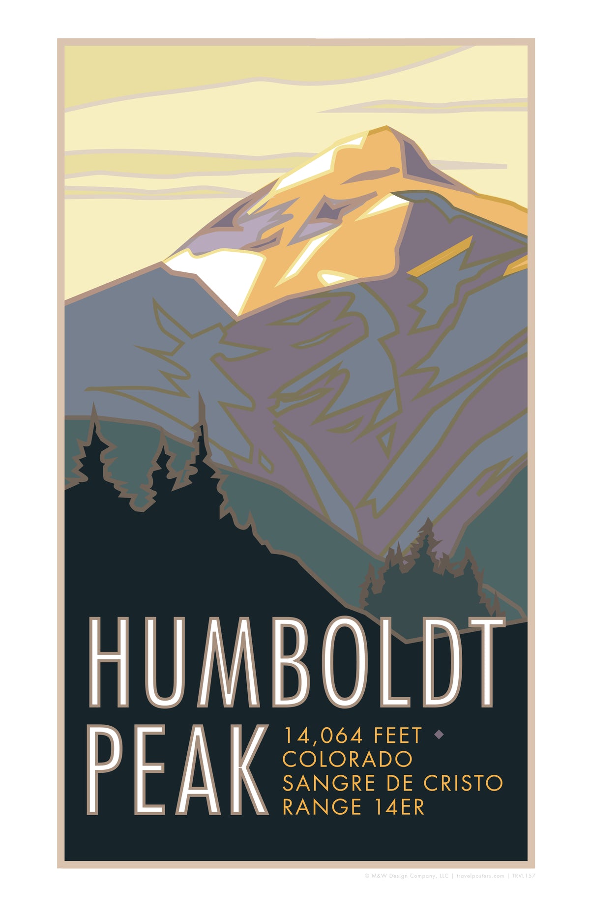 Humboldt Peak Colorado 14er Travel Poster