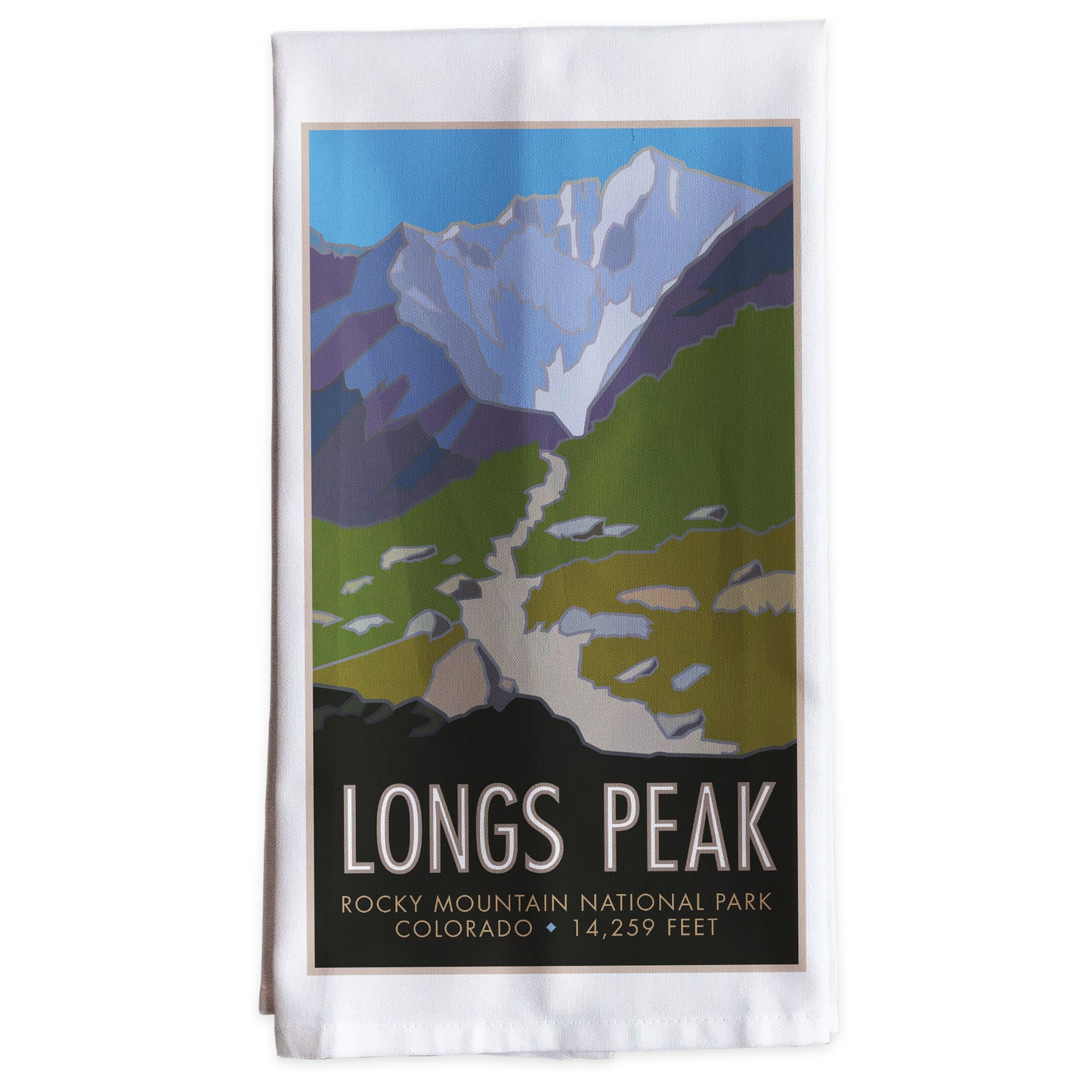 Longs Peak 2, Colorado - Colorado 14er -Tea Towel