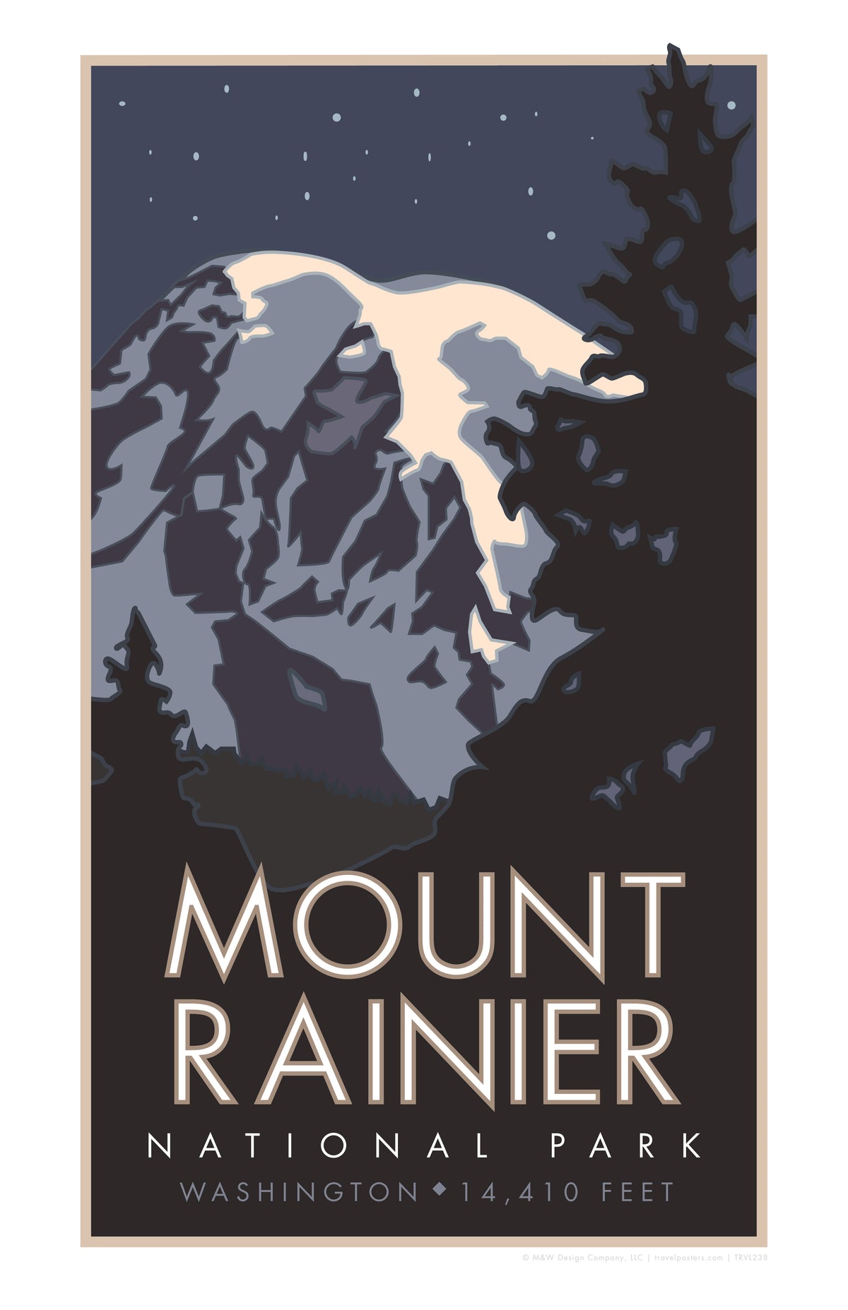 Mt. Rainier Washington Travel Poster