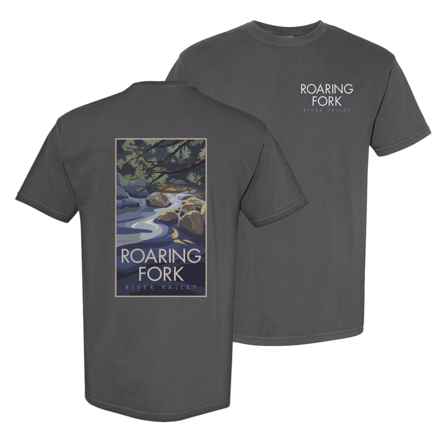 Roaring Fork River Valley, Colorado - Comfort Colors Heavyweight T-Shirt