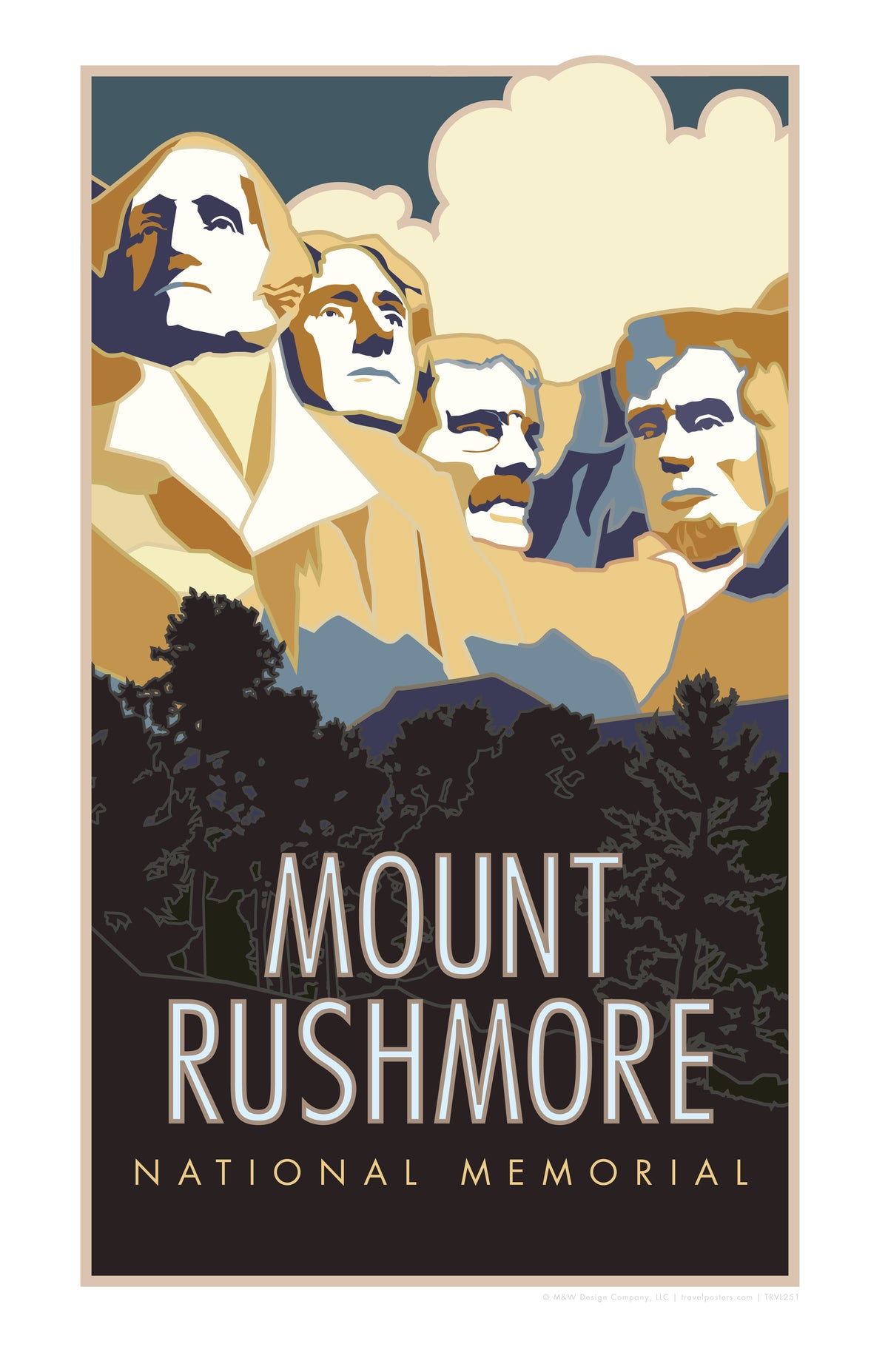 Mt. Rushmore National Memorial South Dakota Travel Poster