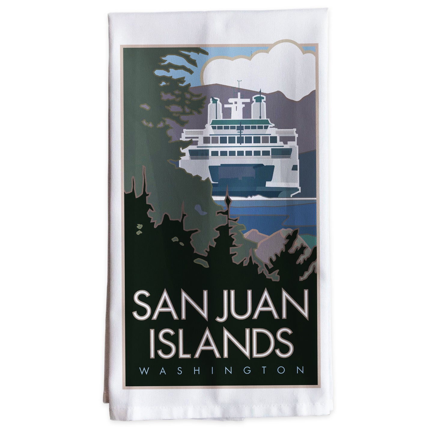 San Juan Islands, Washington Poster -Tea Towel