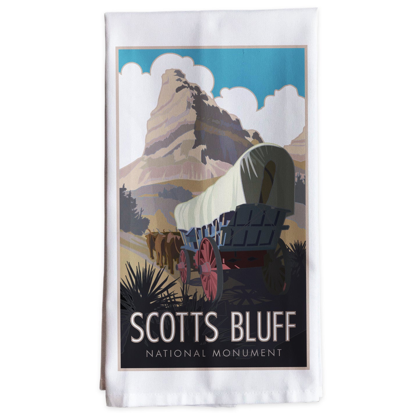 Scotts Bluff National Monument, Nebraska -Tea Towel