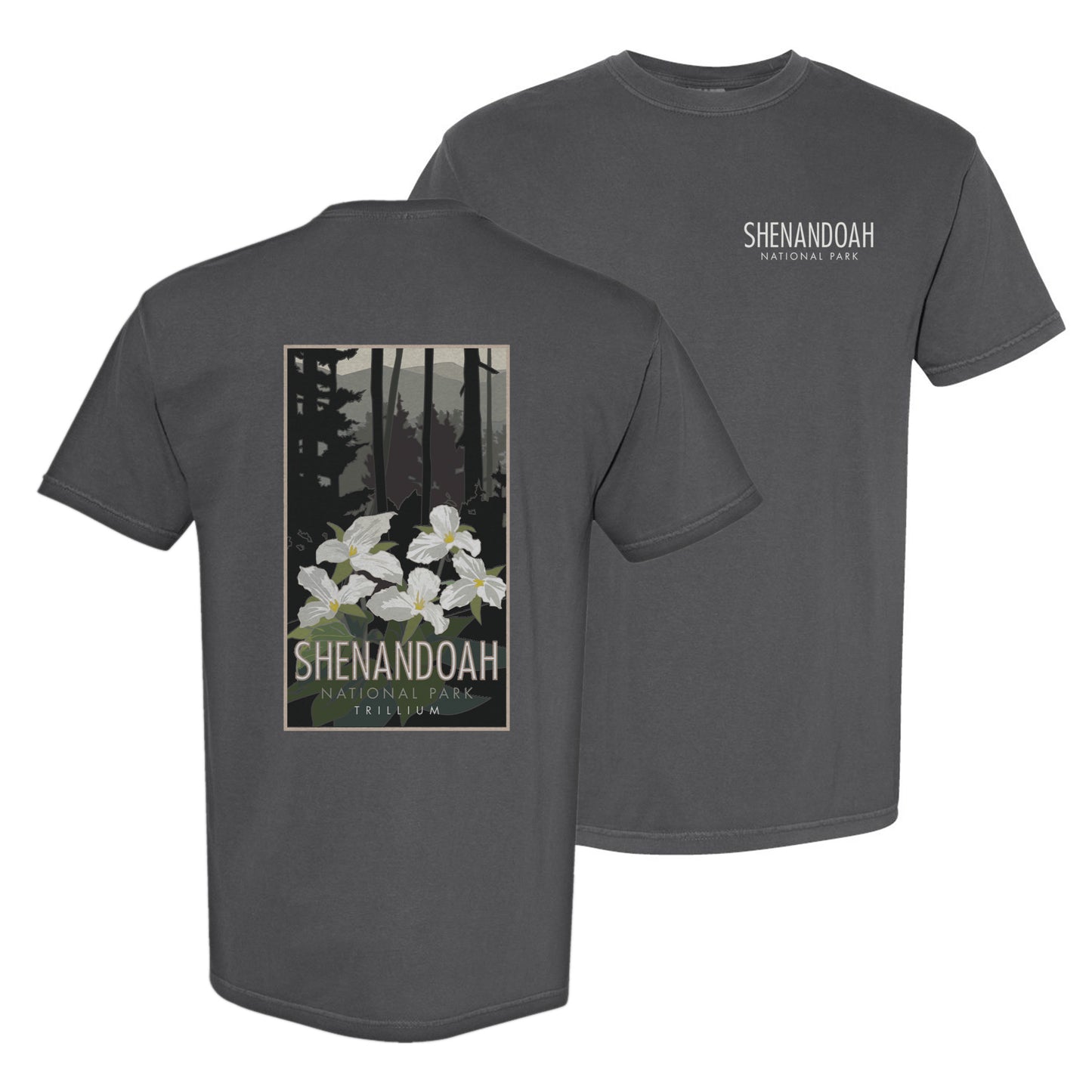 Shenandoah National Park (Trillium), Virginia - Comfort Colors Heavyweight T-Shirt