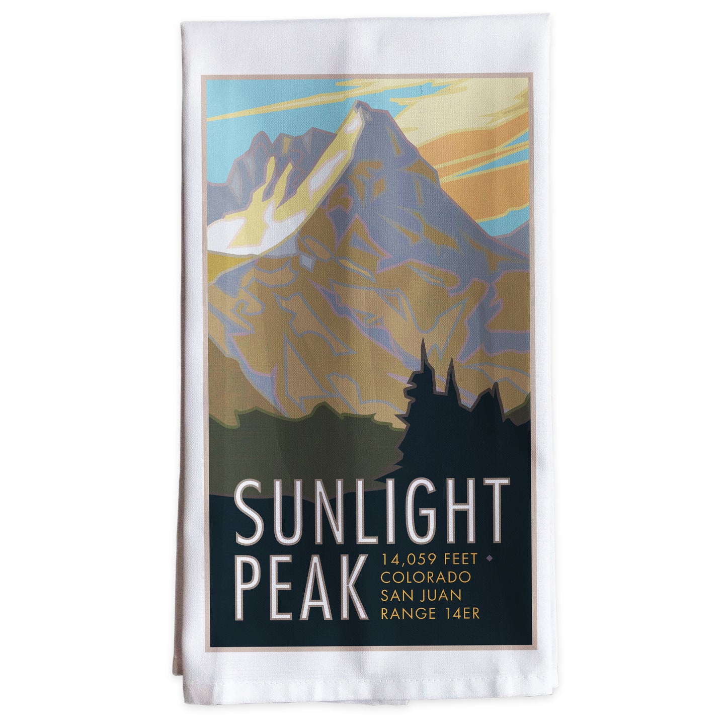 Sunlight Peak, Colorado - Colorado 14er -Tea Towel