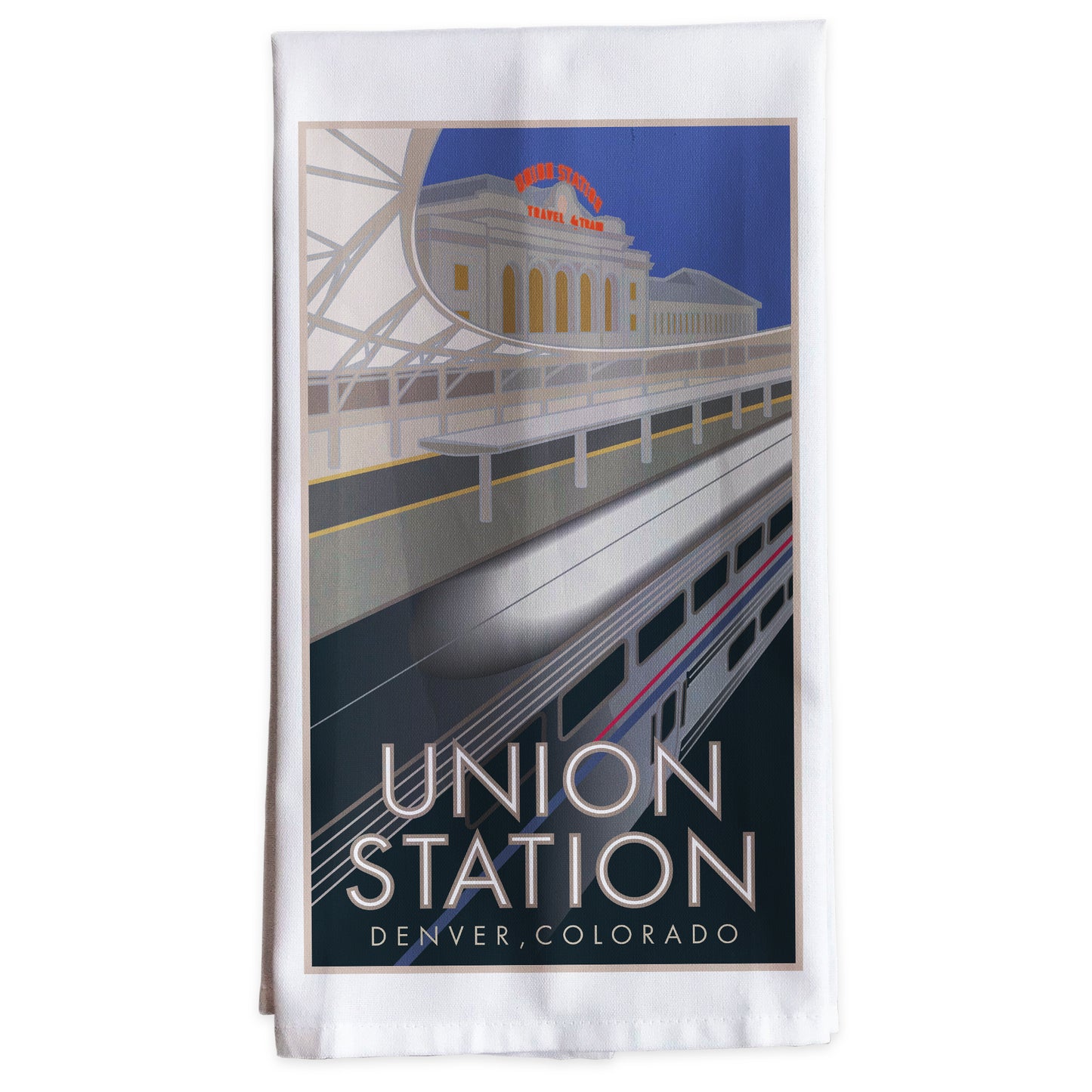 Union Station 4 (Train Platform), Denver, Colorado -Tea Towel