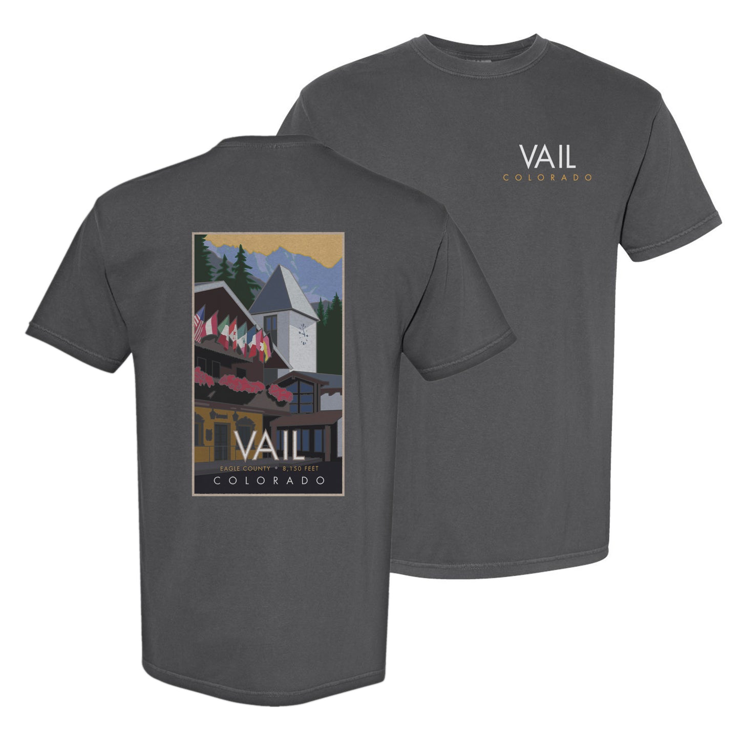 Vail Village Summer, Colorado - Comfort Colors Heavyweight T-Shirt