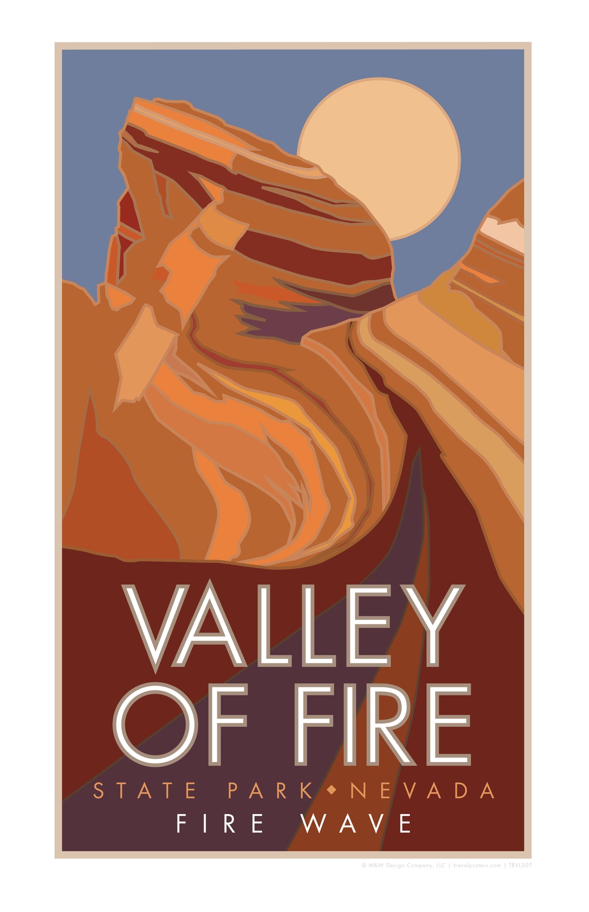 Valley of Fire State Park Fire Wave Nevada Travel Poster