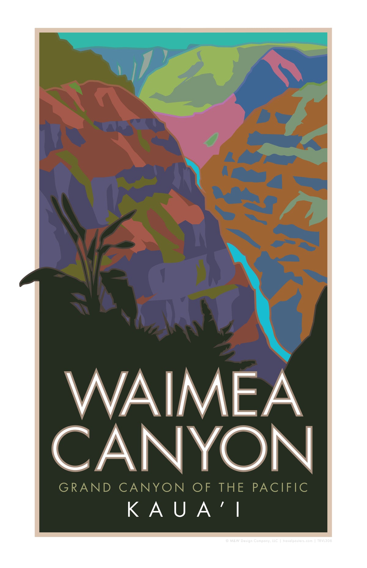 Waimea Canyon State Park Hawaii Travel Poster