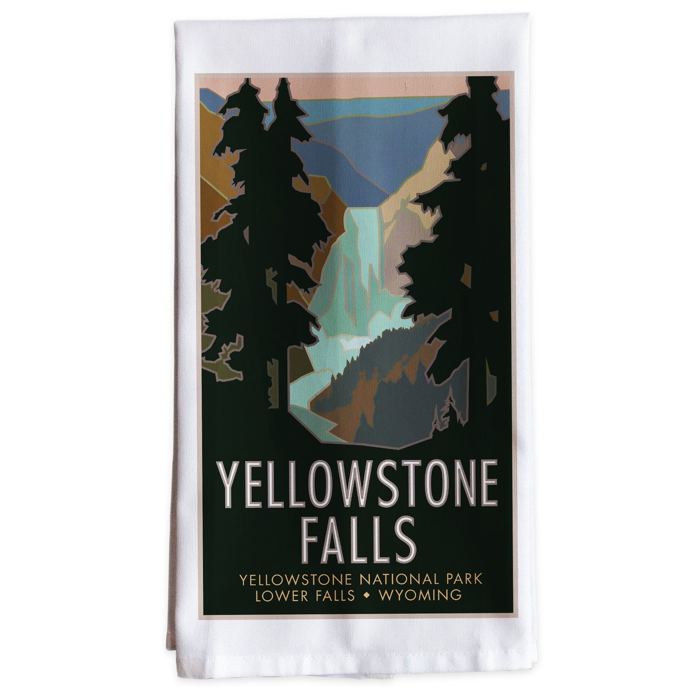 Yellowstone Falls, Yellowstone National Park, Wyoming -Tea Towel