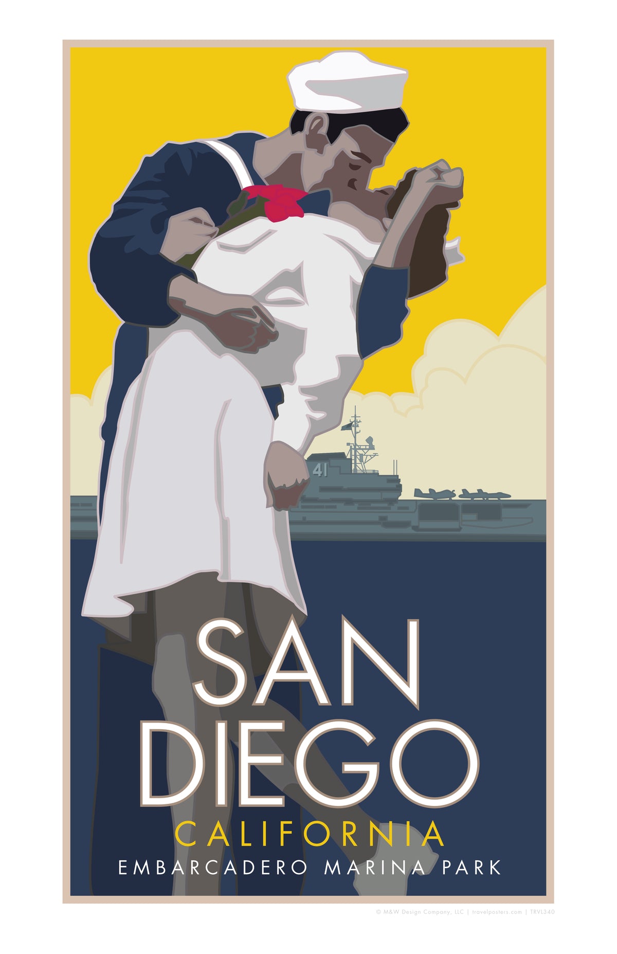Unconditional Surrender San Diego California Travel Poster