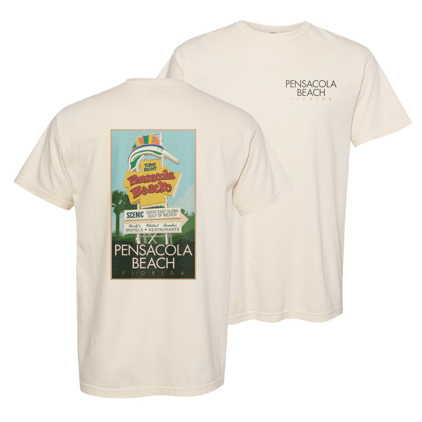 PENSACOLABEACHSIGN - Comfort Colors Heavyweight T-Shirt
