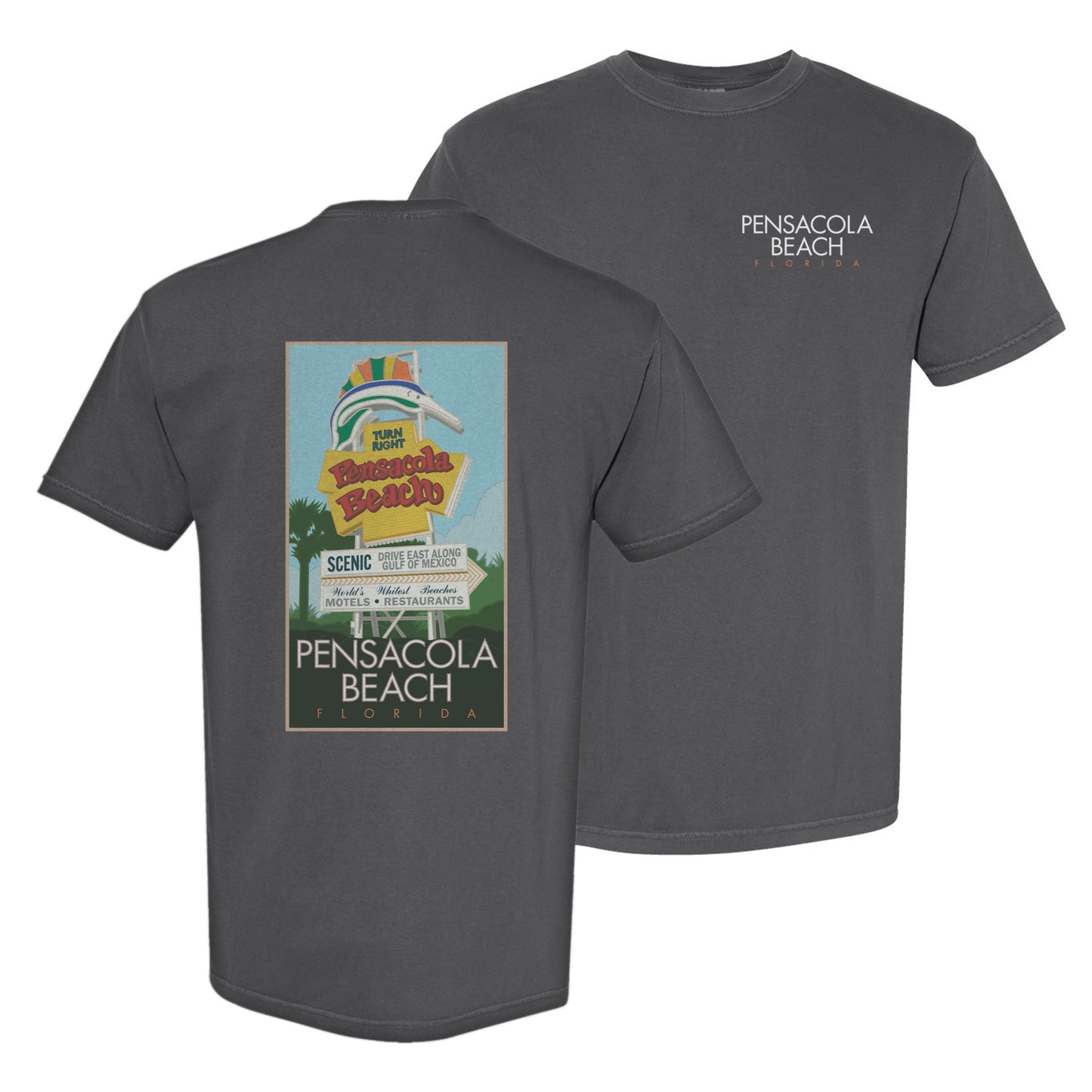 Pensacola Beach Sign - Comfort Colors Heavyweight T-Shirt