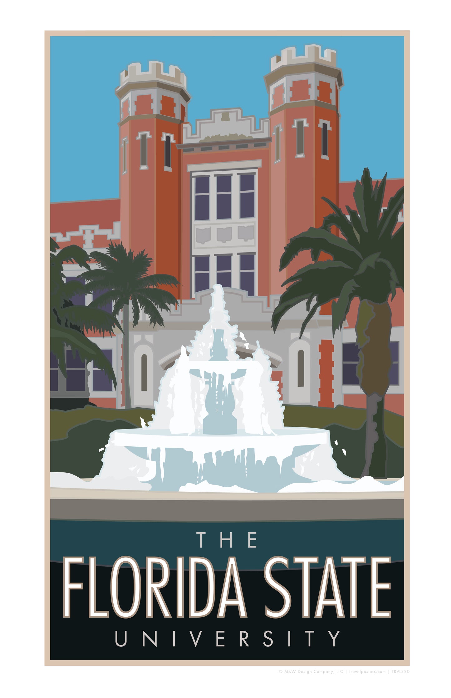 Florida State Westcott Fountain - Poster