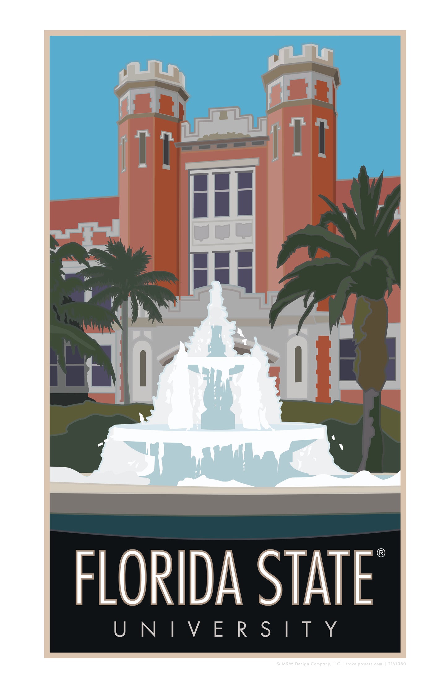 Florida State Westcott Fountain - Poster