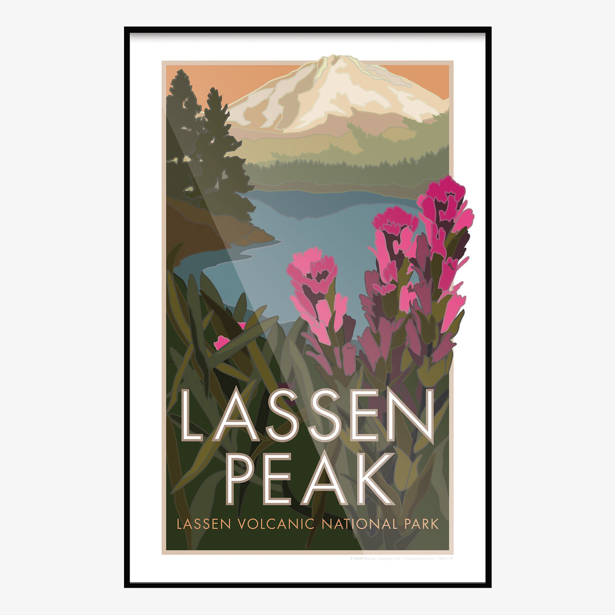 Lassen Peak California Travel Poster