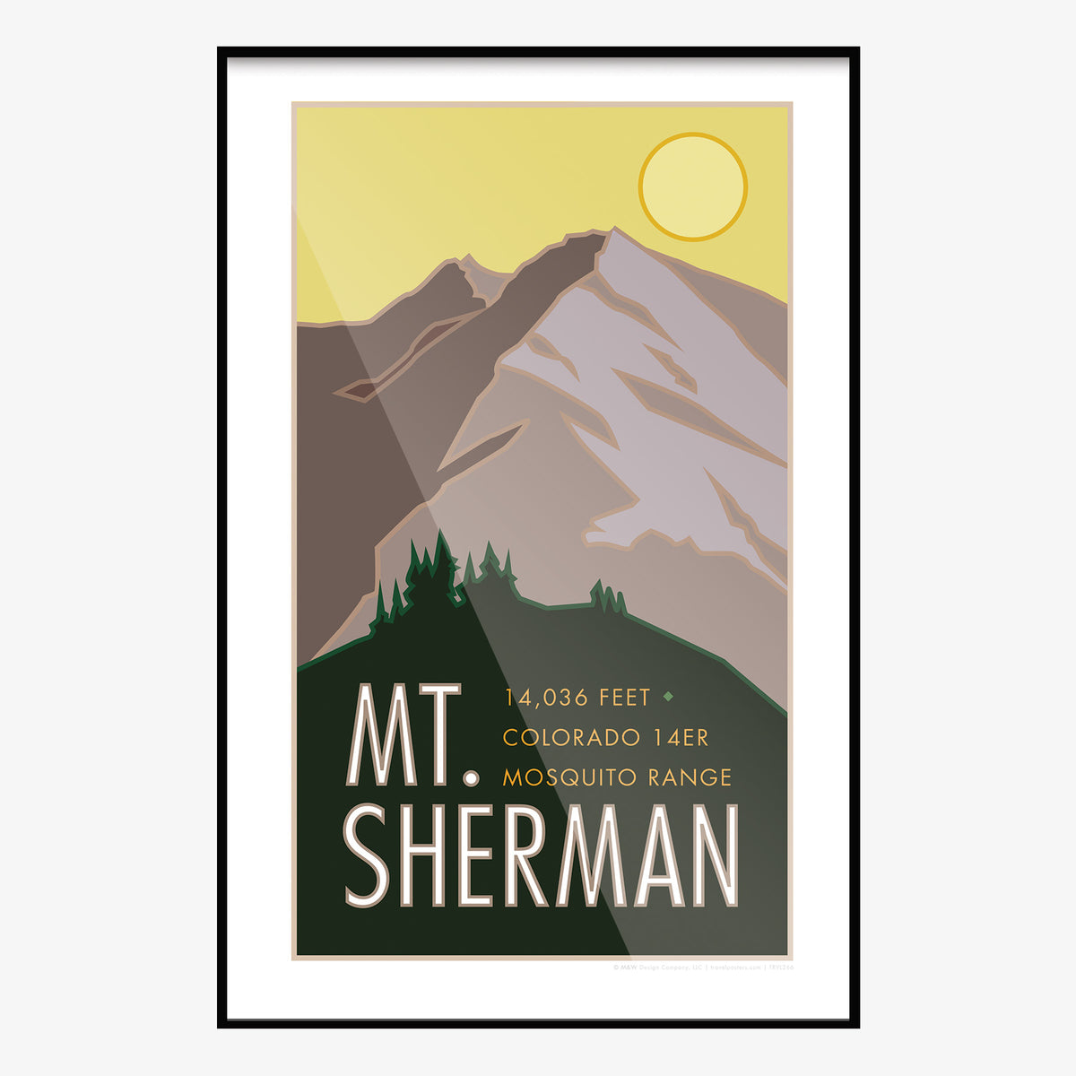 Mt. Sherman Colorado 14er Travel Poster