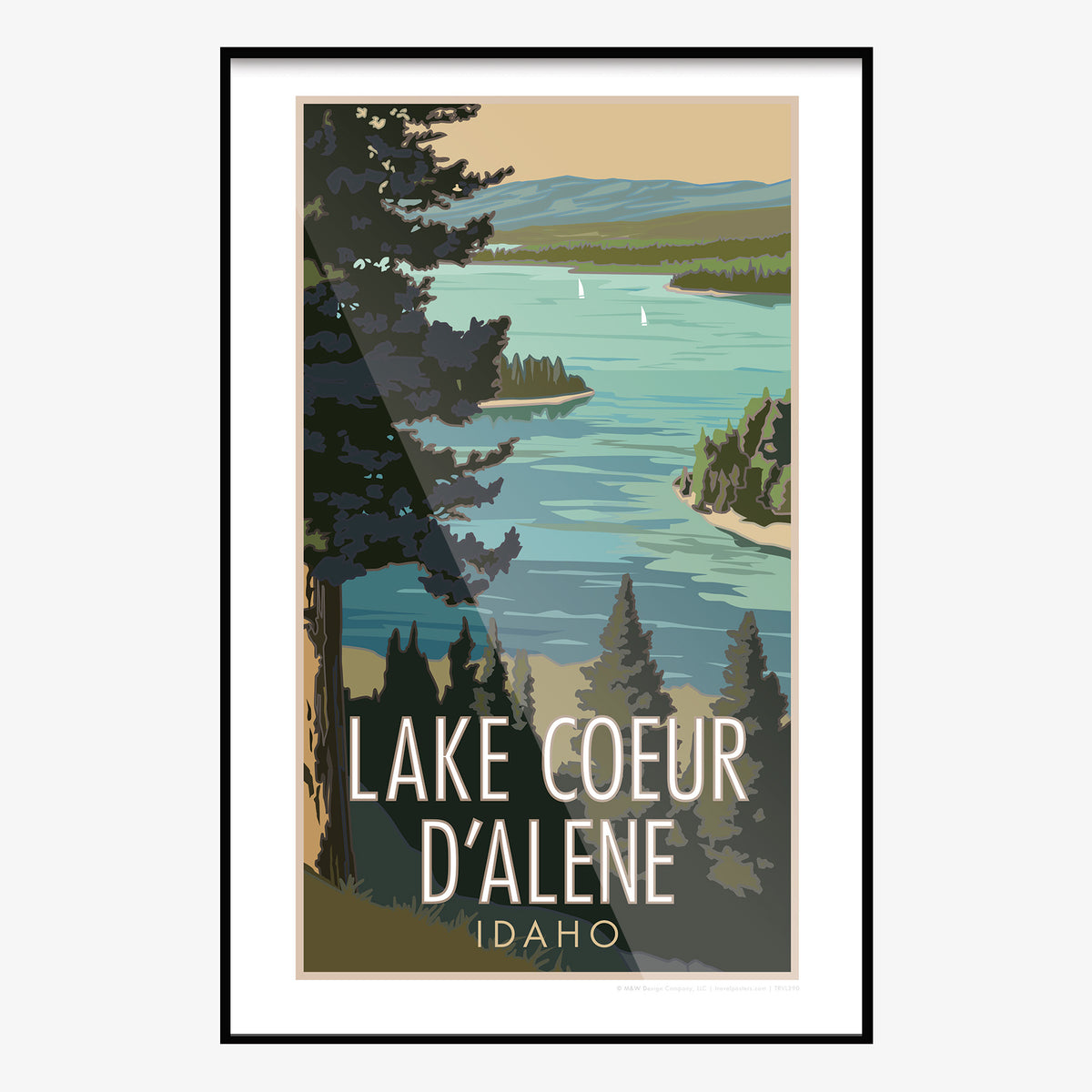 Lake Coeur D'alene Idaho Travel Poster