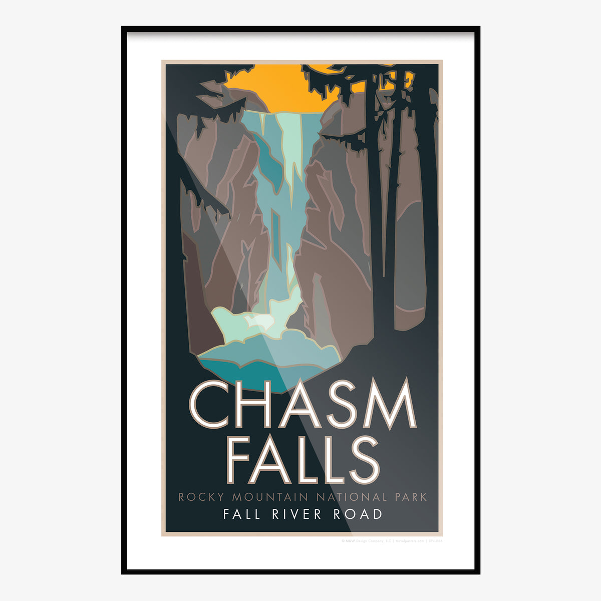 Chasm Falls Rocky Mountain National Park Colorado Travel Poster