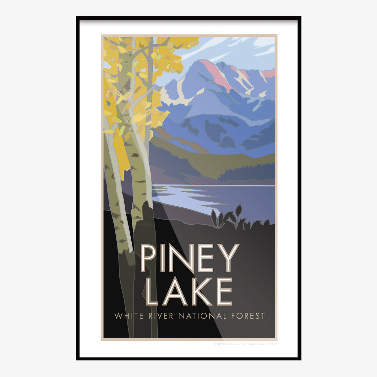 Piney Lake with Aspens Colorado Travel Poster