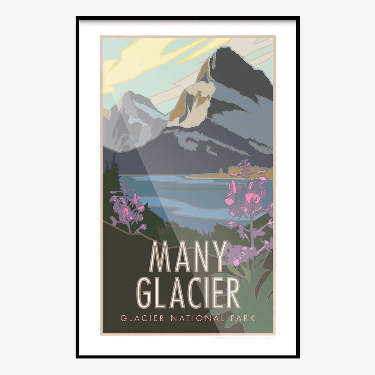 Many Glacier Glacier National Park Montana Travel Poster