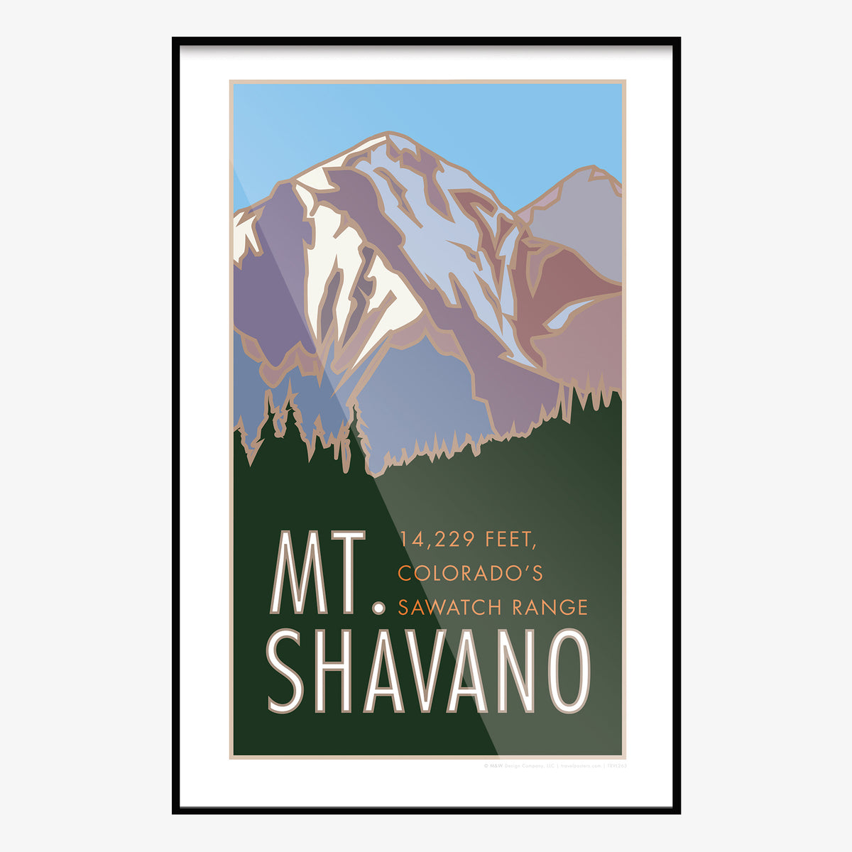 Mt. Shavano Colorado 14er Travel Poster