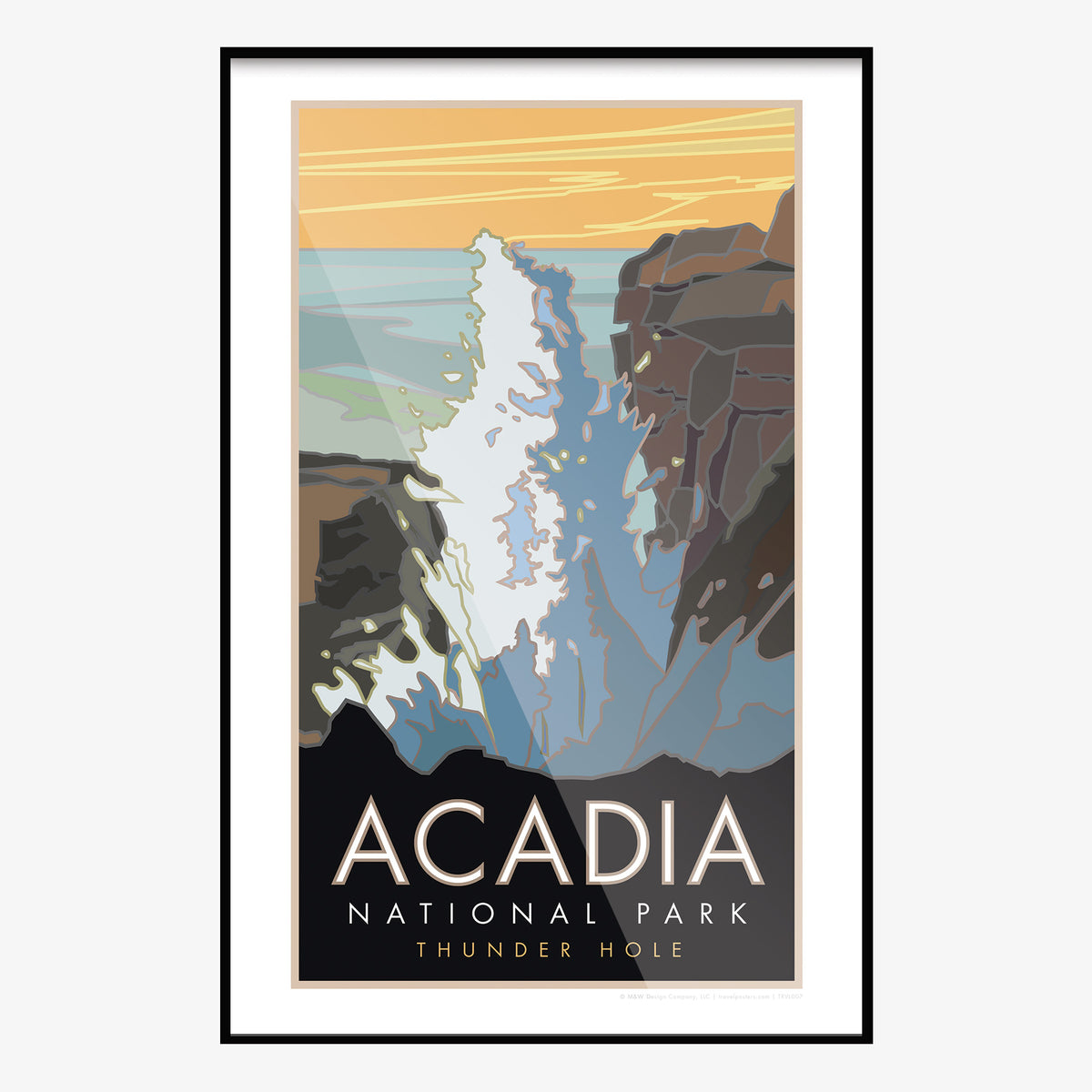 Acadia National Park Thunder Hole Maine Travel Poster