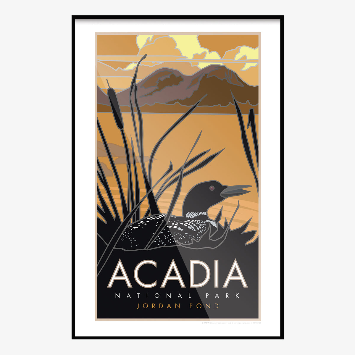Acadia National Park Jordan Pond Maine Travel Poster
