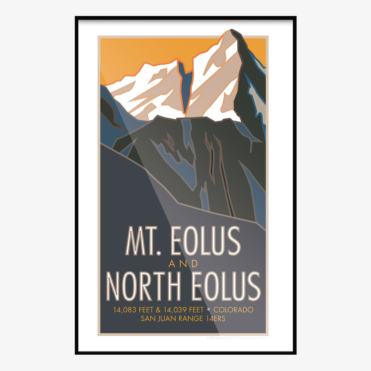 Mt Eolus Colorado 14er Travel Poster