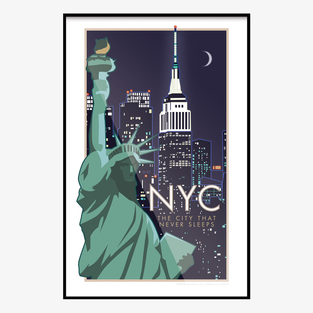 New York City Skyline Travel Poster