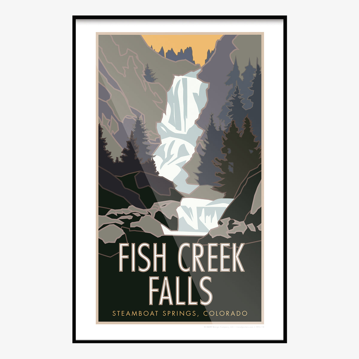 Fish Creek Falls Steamboat Springs Colorado Travel Poster