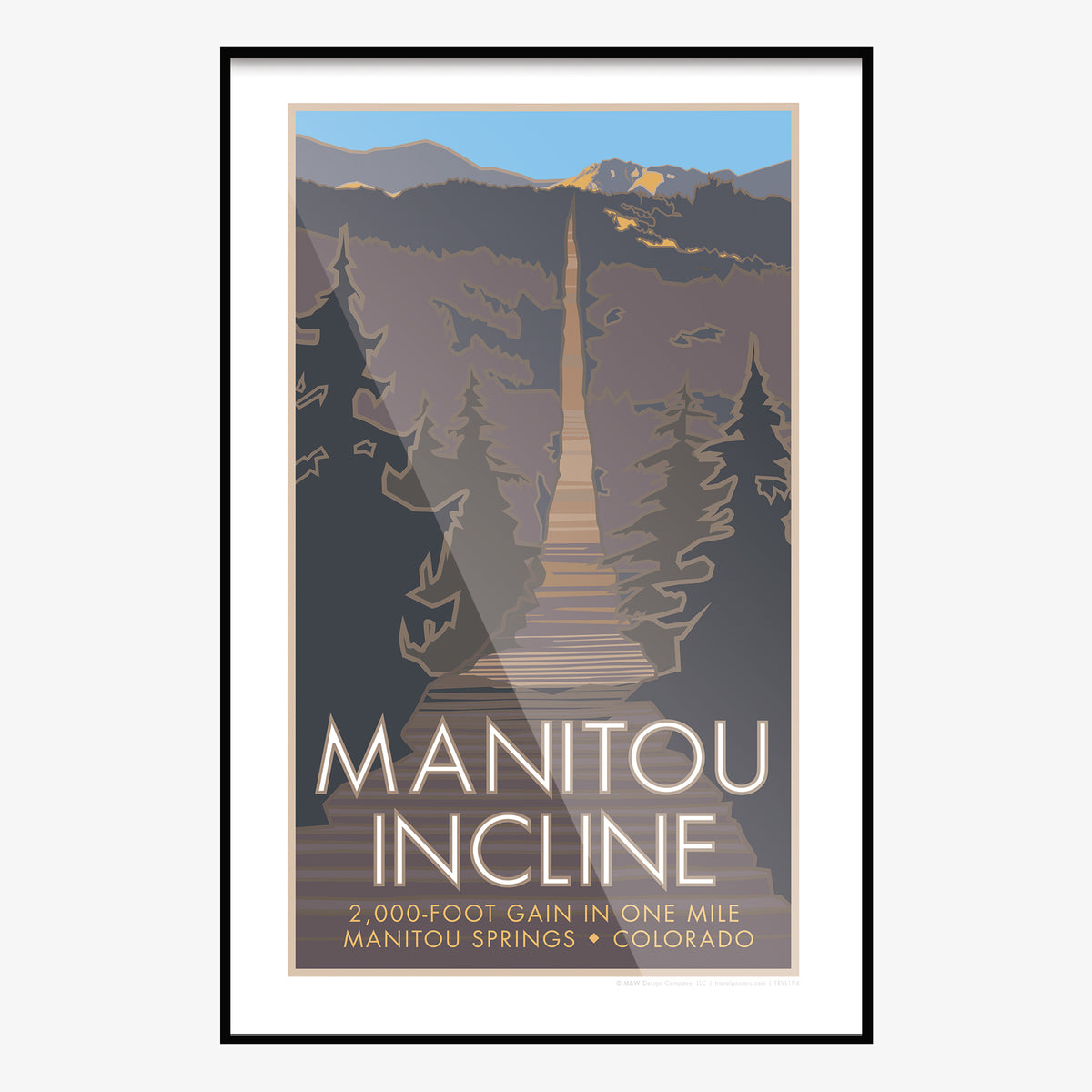 Manitou Incline Colorado Travel Poster