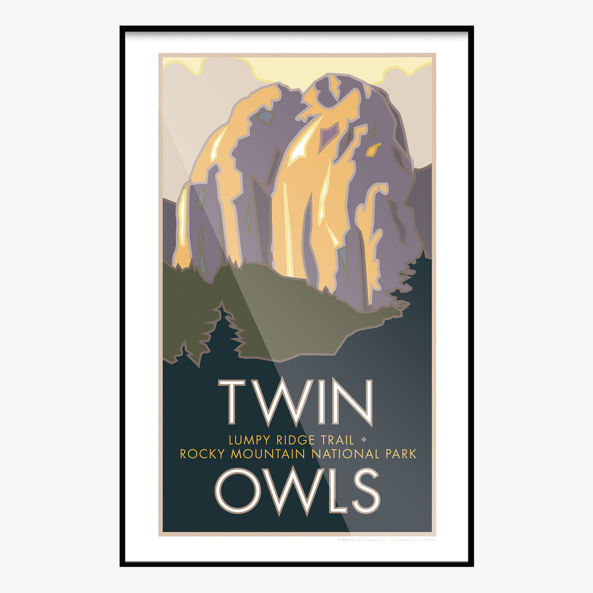 Twin Owls Rocky Mountain National Park Colorado Travel Poster