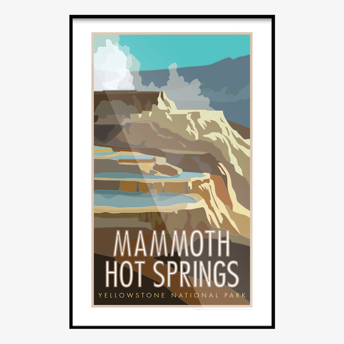 Mammoth Hot Springs Yellowstone National Park Wyoming Travel Poster