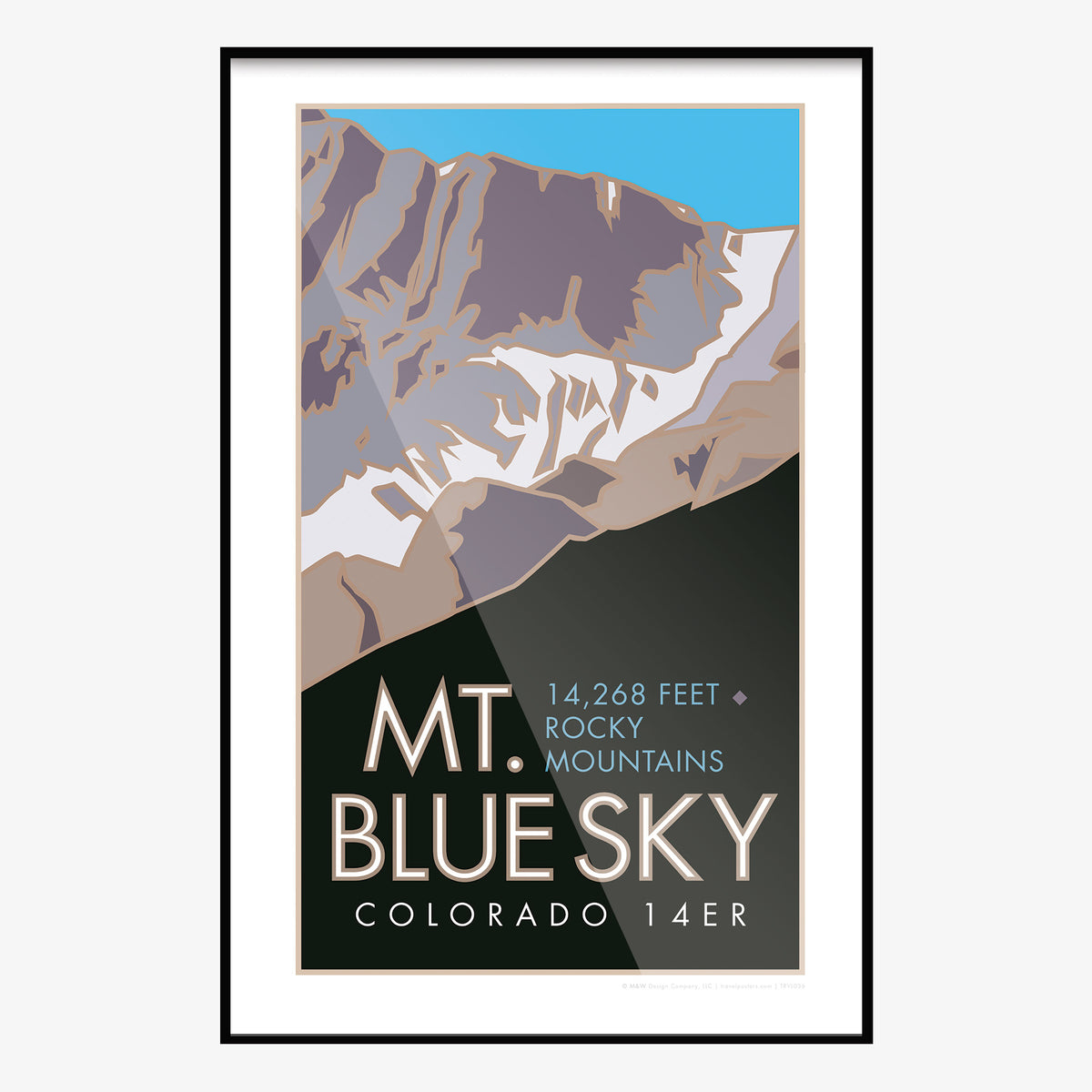Mt. Blue Sky Colorado 14er Travel Poster