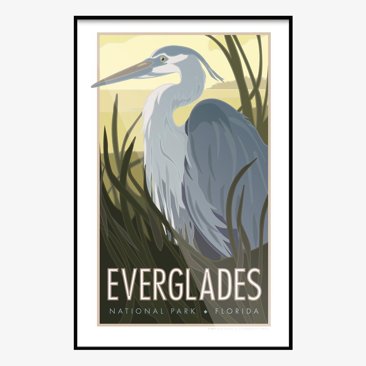 Everglades National Park Heron View Travel Poster